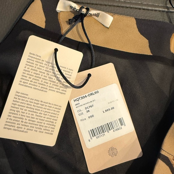 NWT Roberto Cavalli asymmetric skirt in a beige and black zebra print sz small 4 - Picture 5 of 7